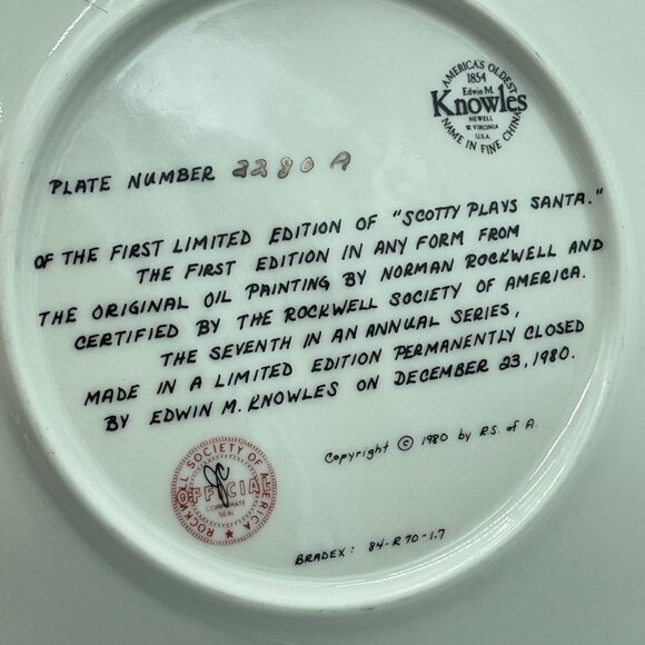 Norman Rockwell Plate Tan Red Christmas Holiday 1960 - Picture 5 of 7